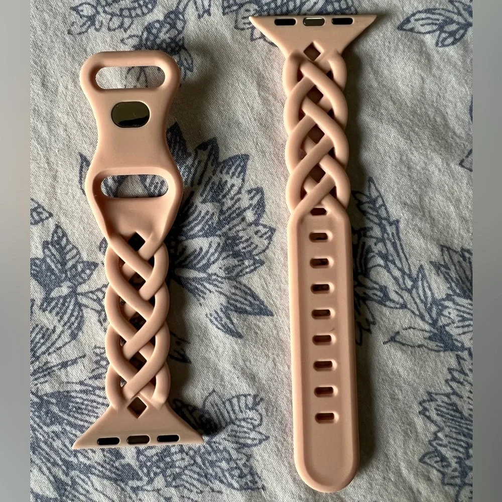 Braided Silicone Bands in Sand Pink & Starlight